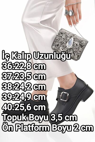 BAHRİNA Kadın Yandan Tokalı Makosen Loafer Ayakkabı