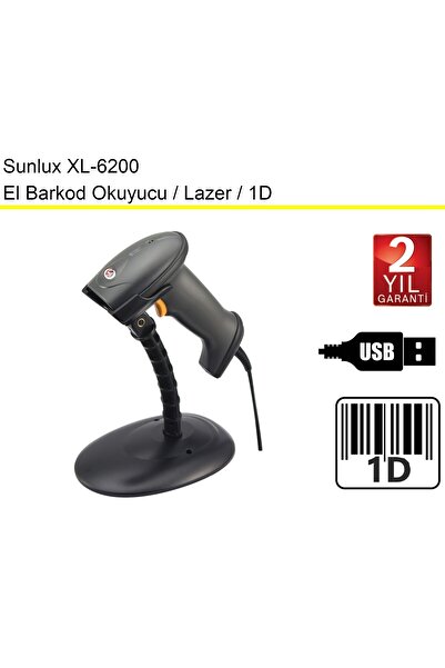 Sunlux XL-6200 Lazer El Barkod Okuyucu 1D