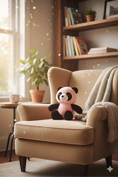 Pufline سلسلة مفاتيح ولعبة زينة للحقيبة على شكل باندا لطيف من القطيفة (250 سم)