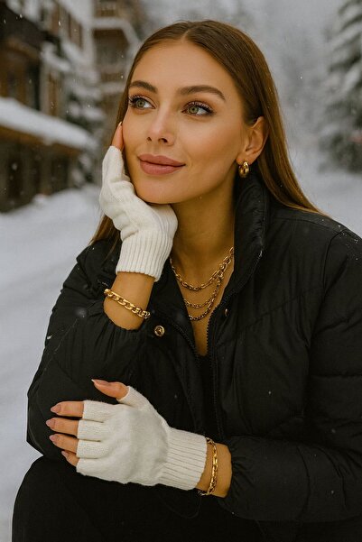 BALIENTE Унісекс білі рукавички - з відкритими пальцями, зрізаний дизайн