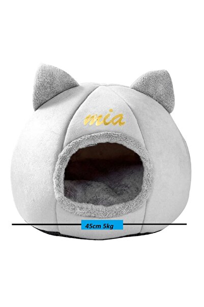 doyapet Özel Tasarım Kedi Yatağı Kedi Evi Taban Çap 45 ve 50cm peluş girişli