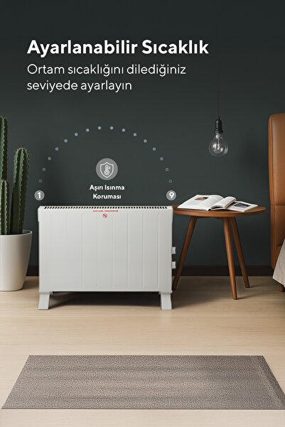 KUMTEL Beyaz Konvektör Konveksiyonel Isıtıcı 2500w