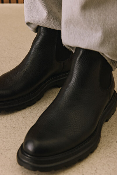 Ziya , Erkek Hakiki Deri Bot 1531043Z42015 Siyah