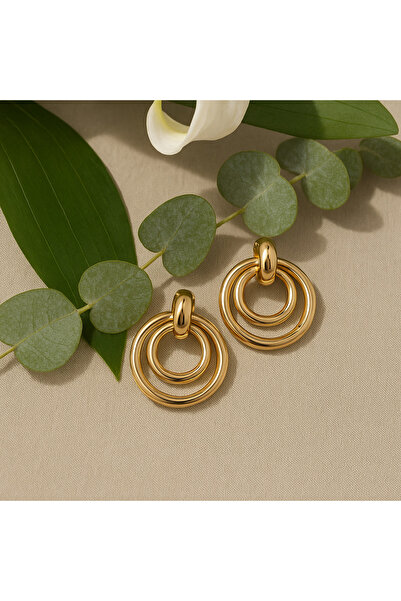 AUREVA أقراط دائرية ذهبية من أوريا