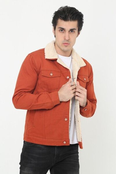 comstar Men's Trend Winter Fur Lined Denim Jacket Tile