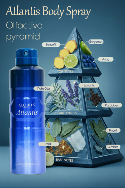 Cloud9 Newyork Atlantis Erkek Deodorant Body Vücut Spreyi 226 ML