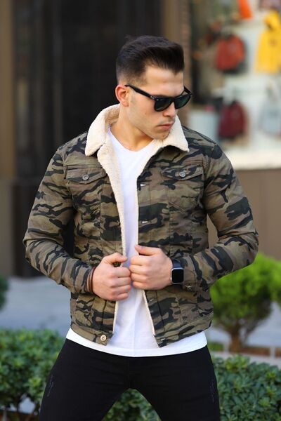 comstar Ανδρικό τζιν μπουφάν με γούνα KamuFULAJ