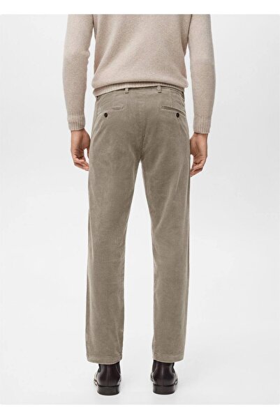 MANGO Man Dar kesim fitilli kadife pantolon