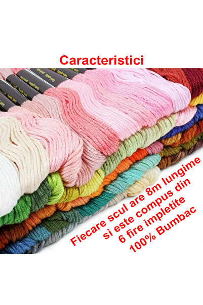 OptimStar Set de 100 de fire de brodat din bumbac colorate, lungime 8 m, multicolore