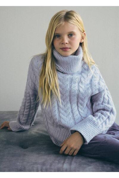 MANGO Kids Boğazlı örgü kazak