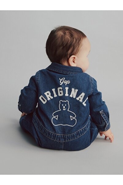 GAP Bebek Lacivert Denim Bear Logo Tulum