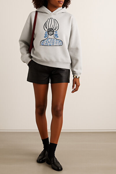 Oversize 3 İplik Şardonlu Baskılı Hoodie & Limited Edition