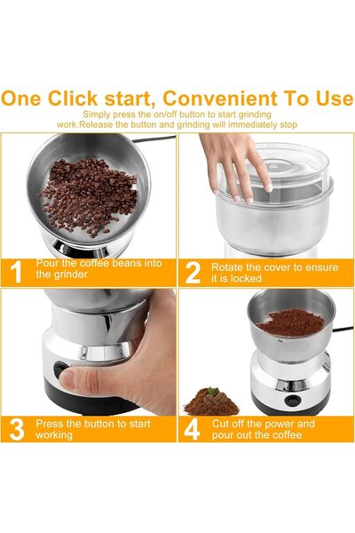 Silver Crest G-8300 Electric Grinder Stainless Steel Coffee, Spice & Seasoning Grinder