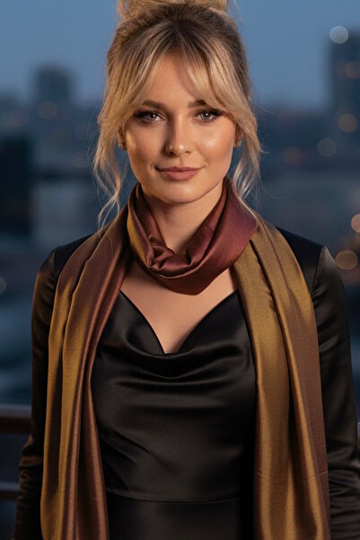 CAŞ DEKORASYON Green and Purple Color Taffeta Shawl