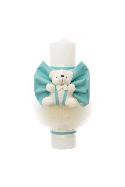 KidsMagazin Lumânare de botez cu ursuleț turcoaz