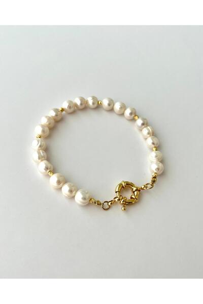 eyla collection Gerçek Inci Bileklik - Altın & Charm Takılabilir