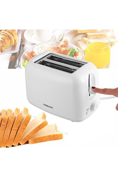 SOKANY Brand Slice Toaster With 6-Gear Baking, Removable Crumb Tray, 700W, White Color, HJT-022