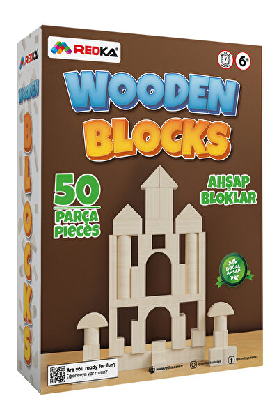Redka Ahşap Bloklar Naturel Eğitici Oyuncak