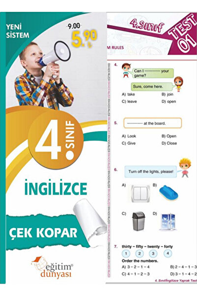 EĞİTİM DÜNYASI YAYINLARI SÜPER FİYAT Eğitim Dünyası 4. Sınıf İngilizce Yaprak...