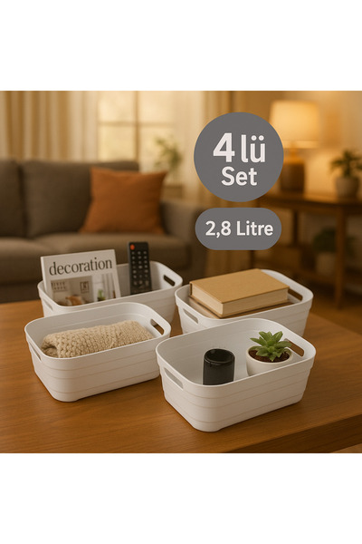 Nesto Home SoftBox 4-комплект багатофункціональних кошиків без кришок 4x2,8 л...