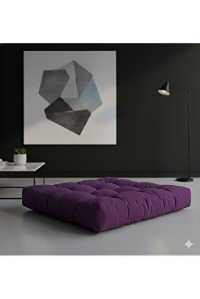 İstanbul kumaş Dekoratif Kadifemsi Kumaş Yer & Palet Minderi 60x60x10 (GÖRSEL...