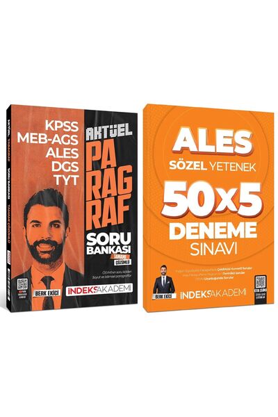 İndeks Akademi İndeks 2026 ALES Paragraf Soru Bankası + Sözel Yetenek 5 Denem...