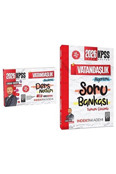 İndeks Akademi İndeks Akademi 2026 KPSS Vatandaşlık Akademisi Video Ders Notları + Soru Bankası 2 li Set - Emrah Va