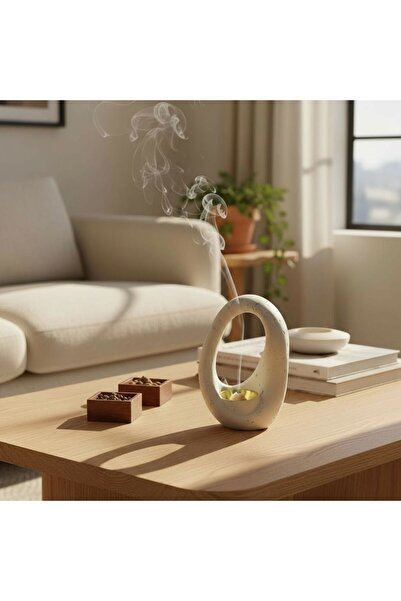 TBATIC مبخرة منحوتة بتصميم عصري بيج