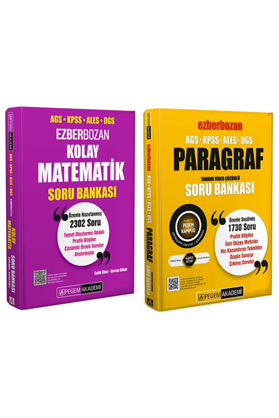 Pegem Akademi Yayıncılık Pegem KPSS MEB-AGS ALES DGS Kolay Matematik + Ezberb...