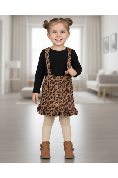 voyyo kids baby DEVOJČIČINA HALJINA SA LEOPARDSKIM UZORAKOM I REBROM, STILSKA...