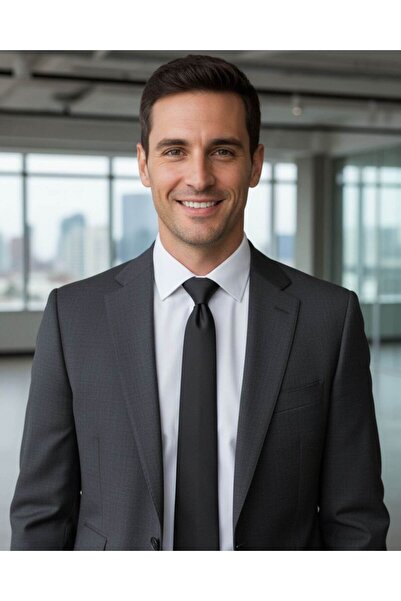 1001 Kravat Black Colored Silk Satin 7.5 cm Wide Men's Tie