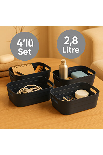 Nesto Home SoftBox 4-комплект багатофункціональних кошиків без кришки 4X2,8 л...