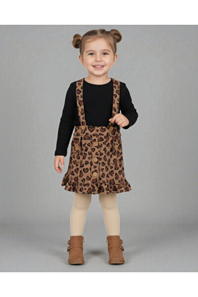 Egelite Devojčica, leopard print, rebrasta, pripijena, šik haljina