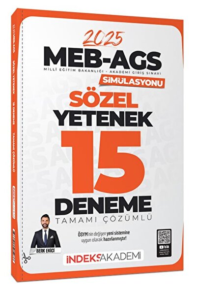 İndeks Akademi SÜPER FİYAT - 2025 MEB-AGS Simülasyonu Sözel Yetenek 15 Deneme...