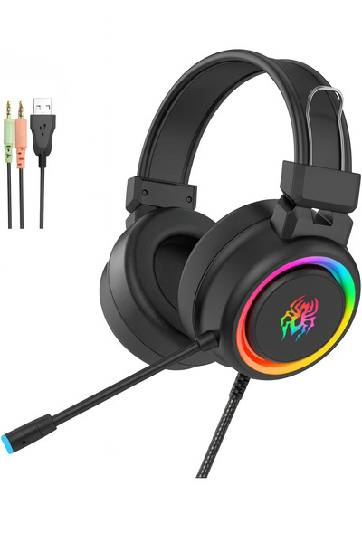 Deppo Trend Kulak Üstü Oyuncu Kulaklık RGB Aydınlatmalı Gaming Ayarlanabilir ...