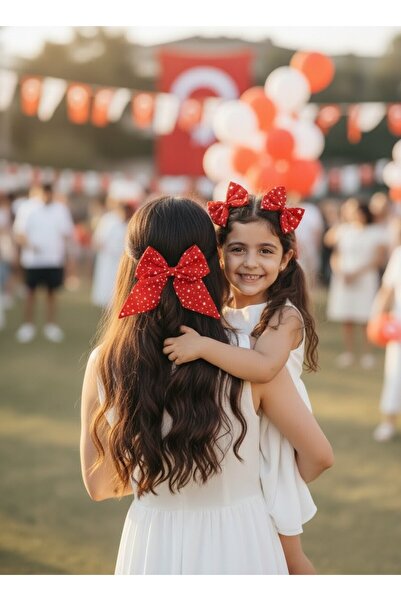 Toka Delisi إبزيم القوس الأحمر والأبيض مصنوع يدويًا من الأم وابنتها، إبزيم 23 أبريل 29 أكتوبر