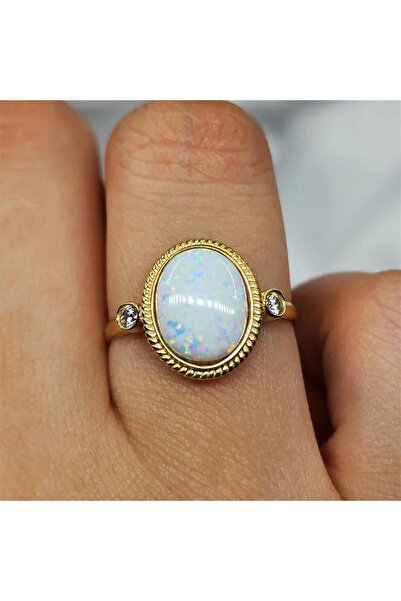 FasekGold Gümüş Yüzük - Vintage Opal Taşlı 925 Ayar Gümüş Yüzük-Otantik Opal ...