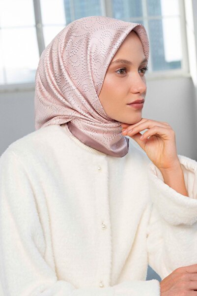 Armine İpek Eşarp - 9246D-04 - Tivil - İnci Taneleri Modeli