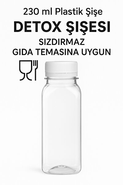 YENİ KOÇ PLASTİK 6 Pcs Smoothies - 230ml Detox Juices, Pet Bottle Lock Cap Sports Drink