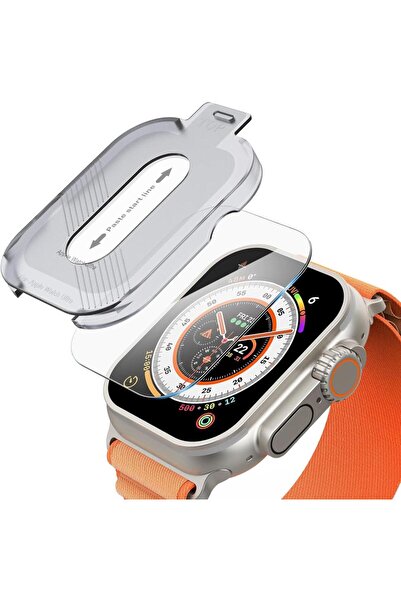 UnDePlus Watch Ultra 1/2/3 49mm High Glass Kolay Uygulama Aparatlı Cam Ekran Koruyucu Uyumlu