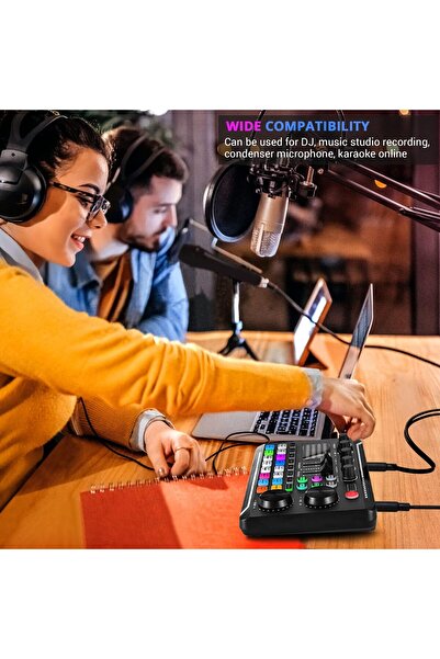 Arabest بطاقة صوت F998 مع 16 مؤثرًا صوتيًا وتسجيل صوتي ووحدة خلط صوت ومكبر صوت