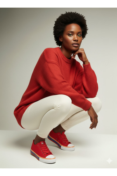 Benetton Bn-30176 Women's Red Sneakers