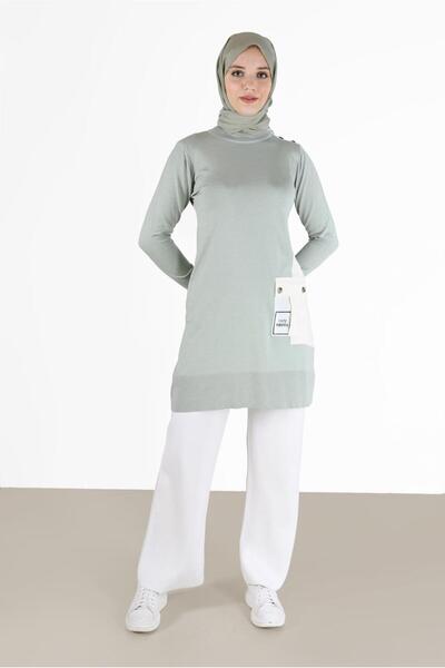 Alvina WRITING PRINTED POCKET DETAILED KNITWEAR TUNIC 42034