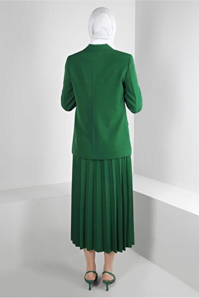 Alvina KRUVAZE COLLAR PLEATED DOUBLE SKIRT SUIT 30337