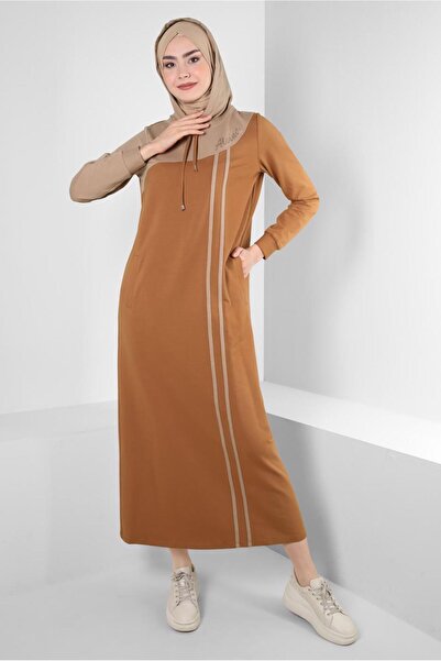 Alvina İKİ RENKLİ KAPÜŞONLU EŞOFMAN ELBİSE 43695