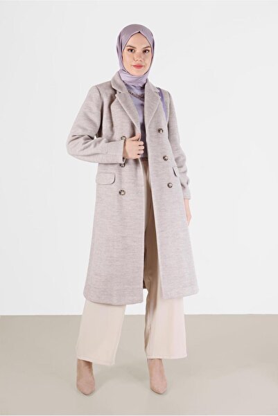 Alvina BUTTONED BELLY CROWACE COLLAR COAT 90282