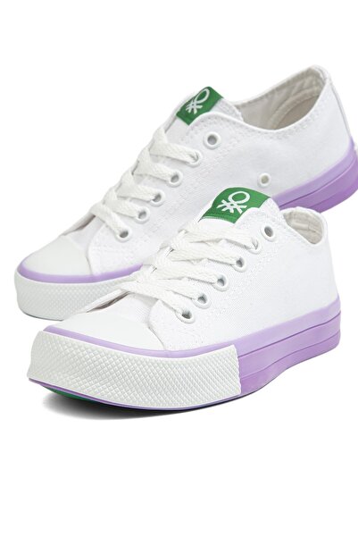 Benetton ® | Bn-90176-2 - 3374 Beyaz Lila - Kadın Spor Ayakkabı