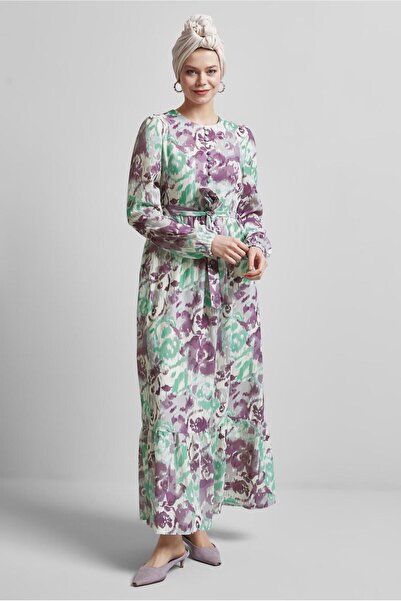 Alvina Size 45459 Belted Desenlfi Dress