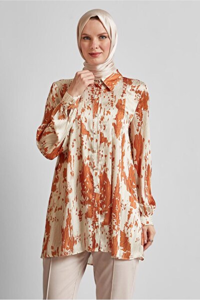 Alvina Patterned Satin Tunic 45429