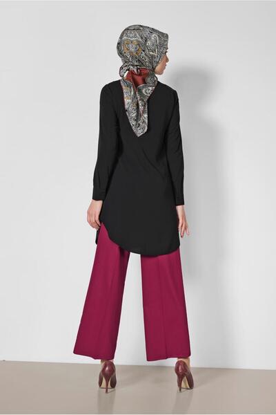 TRENDTESETTÜR Women's Claret Red Intermediate Waist Wide Leg Trousers 7545